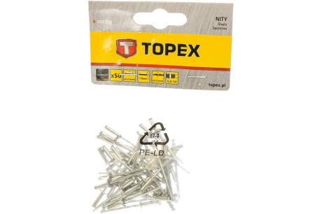 Купить TOPEX Заклепки алюминиевые 3 2*10 0мм 50шт  43E302 фото №4
