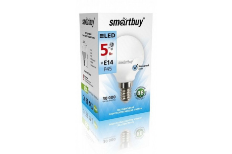 Купить Лампа светодиод. smartbuy 5Вт 4000К Е14 ШАР холодный свет фото №2